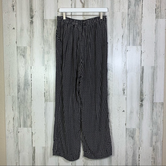 Vintage High Rise Navy Flower Print Elastic Waist Trousers Size Large - Picture 6 of 11